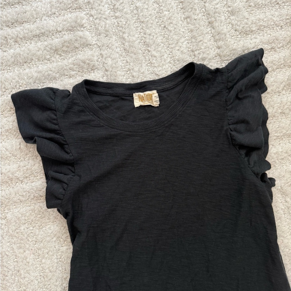 Nation Women’s Black Elliot Fused Ruffle Dress - Size XSmall Casual - Picture 2 of 4